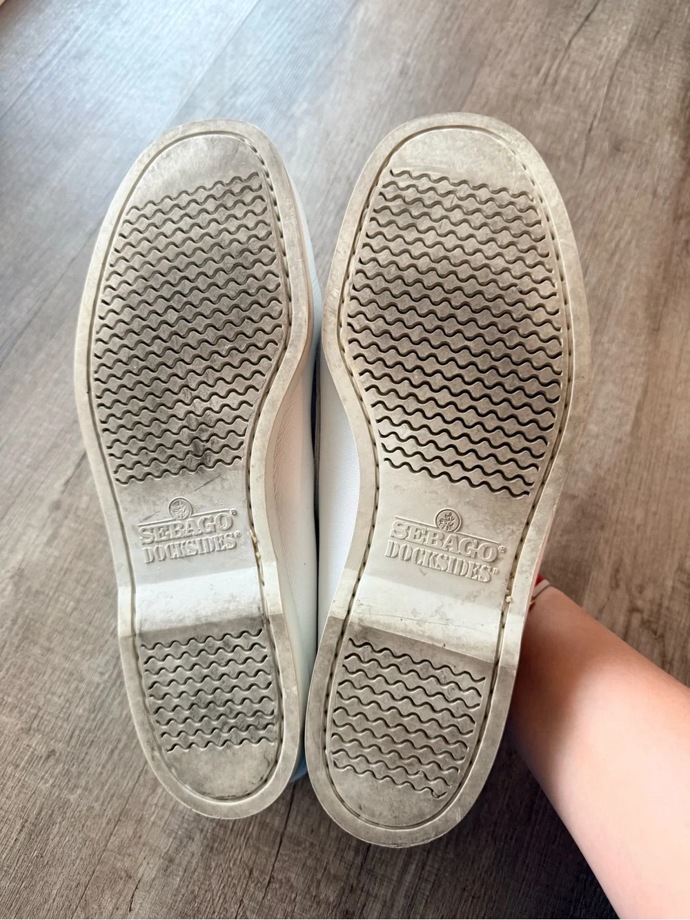 Sebago White Leather Men’s Boat Shoes